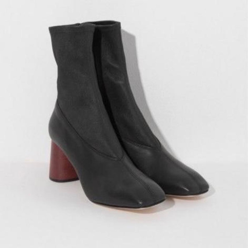 Helmet Lang leather sock boots